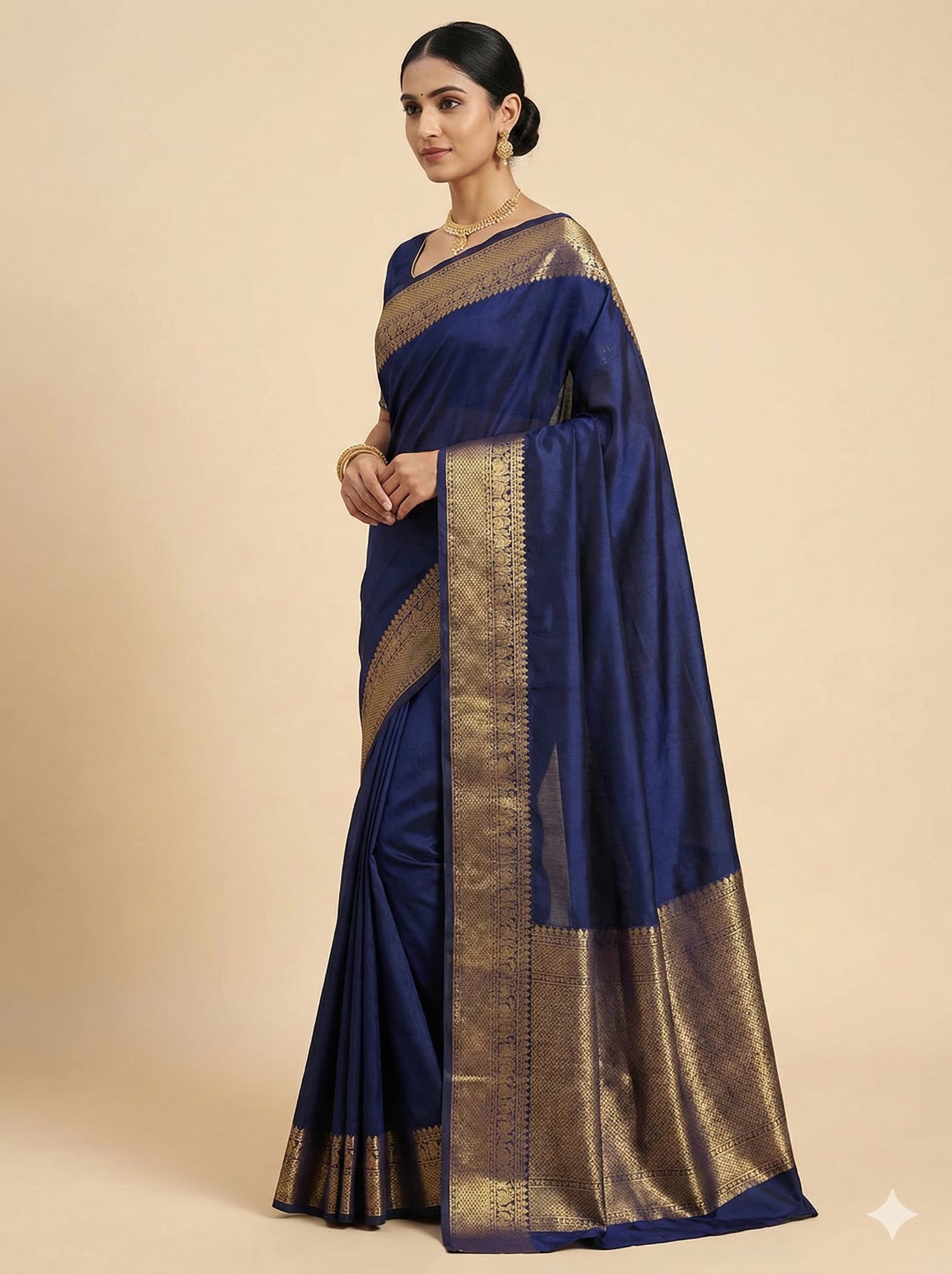 Folded cotton sarees in soft morning light