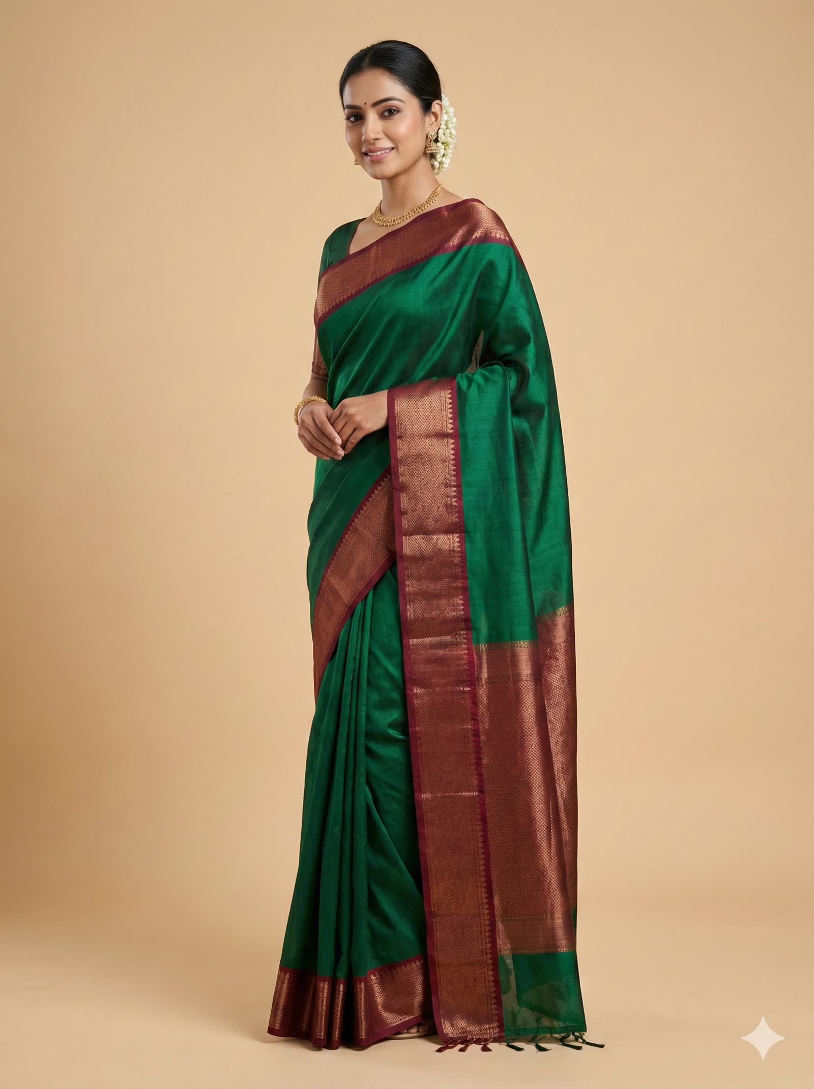 A Kasavu saree on a traditional loom